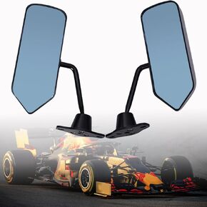 2PCS Universal Racing Left Right Side Rearview Wing Mirrors Glass Black F1 Style