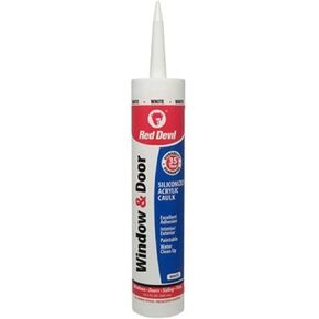 Red Devil 0846 Window & Door Siliconized Acrylic Caulk, White, 10.1 oz, Pack of 12