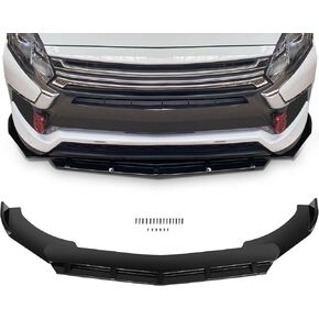 SCITOO 3pcs Glossy Black PP Front Bumper Body Kit Spoiler Chin Spoiler Front Bumper Lip Universal Fits for Most Cars