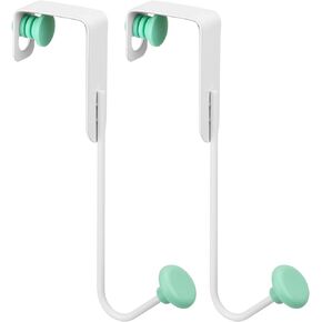FYY Over The Door Hooks - 2 Pack Adjustable Over Door Hangers Hooks with Sponge Prevent Scratches Heavy Duty Organizer for Living Room Bathroom Bedroom Kitchen Hanging Clothes Towels Hats Coats Bags