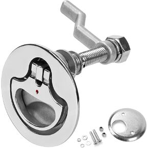Heavy Duty 316 Stainless Steel Boat Cam Latch, Marine Flush Hatch Pull with Back Plate and Screw