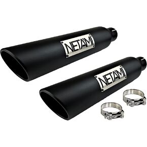 مدخل 2.5 بوصة إلى مخرج 4 بوصة طرف عادم NETAMI من الفولاذ المقاوم للصدأ مع طلاء سيراميك بدرجة حرارة عالية NT254018RBK مدخل 2.5 بوصة، مخرج 4 بوصة، الطول الإجمالي: 18 بوصة مشبك على قطعتين in Kuwait