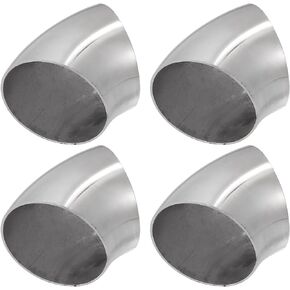 45 Degree Steel Exhaust Elbow Pipe Bend Tube Durable 32mm OD Modified Exhaust Elbow Pipe SS304 Stainless Steel Silver Tone (Set of 4)