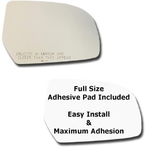 Mirror Glass + Full Size Adhesive Pad for 2010-2014 Subaru Outback Passenger Side Replacement (2010 2011 2012 2013 2014 10 11 12 13 14)