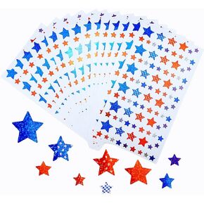 1350 PCS Small Star Stickers Blue Red Star Stickers for 4th of July Patriotic Scrapbook Stickers DIY Crafts
