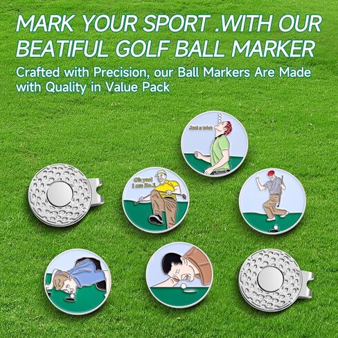 Magnetic Golf Ball Markers for Hat, Funny Enamel Golf Ball Marker with Magnetic Hat Clip for Golf Hats Bags Gloves Accessories in Saudi Arabia