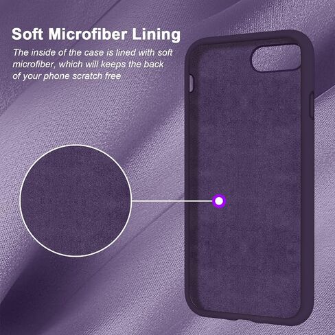 Anuck iPhone 8 Plus Case, iPhone 7 Plus Case, Soft Silicone Gel Rubber Bumper Case Microfiber Lining Hard Shell Shockproof Full-Body Protective Case Cover for iPhone 7 Plus /8 Plus 5.5" - T Black in Saudi Arabia