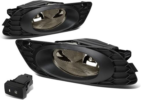 DNA MOTORING FL-HC124D-SM Front Bumper Fog Light Driver & Passenger Side Enhance visibility [Compatible with 2012 Honda Civic 4-Door] in Saudi Arabia
