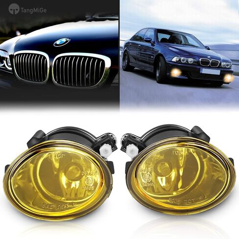 مصابيح الضباب TangMiGe لسيارة BMW 2000-2006 (E46 M3 E39 M5) / 3 سلسلة (320i 323i 325i 325xi 330i 330xi سيدان مع حزمة رياضية، 325i 325xi Wagon مع حزمة رياضية) مجموعة ممتازة، زوج واحد، عدسات صفراء in Kuwait
