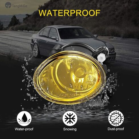 مصابيح الضباب TangMiGe لسيارة BMW 2000-2006 (E46 M3 E39 M5) / 3 سلسلة (320i 323i 325i 325xi 330i 330xi سيدان مع حزمة رياضية، 325i 325xi Wagon مع حزمة رياضية) مجموعة ممتازة، زوج واحد، عدسات صفراء in Kuwait