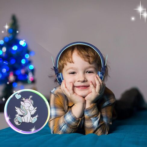 Kids Headphones Unicorn, Color Changing LED Light Wireless Bluetooth Headphones for Kids Girls Boys School, Anime Over-Ear Bluetooth Headphones with Microphone for Tablet/ipad/Travel (Pink) in Saudi Arabia