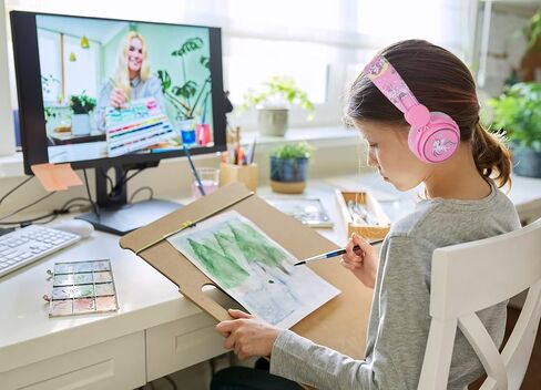 Kids Headphones Unicorn, Color Changing LED Light Wireless Bluetooth Headphones for Kids Girls Boys School, Anime Over-Ear Bluetooth Headphones with Microphone for Tablet/ipad/Travel (Pink) in Saudi Arabia
