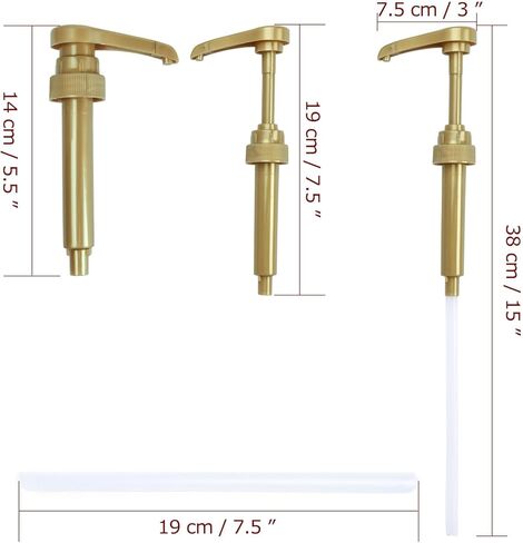 6 قطع من موزع مضخات الشراب، يناسب زجاجات شراب القهوة سعة 25.4 أونصة/750 مل - شراب التوزيع دون عناء، موزع مضخة الشراب للمشروبات والقهوة (ذهبي) in Kuwait