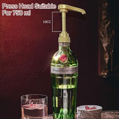 6 قطع من موزع مضخات الشراب، يناسب زجاجات شراب القهوة سعة 25.4 أونصة/750 مل - شراب التوزيع دون عناء، موزع مضخة الشراب للمشروبات والقهوة (ذهبي) in Kuwait