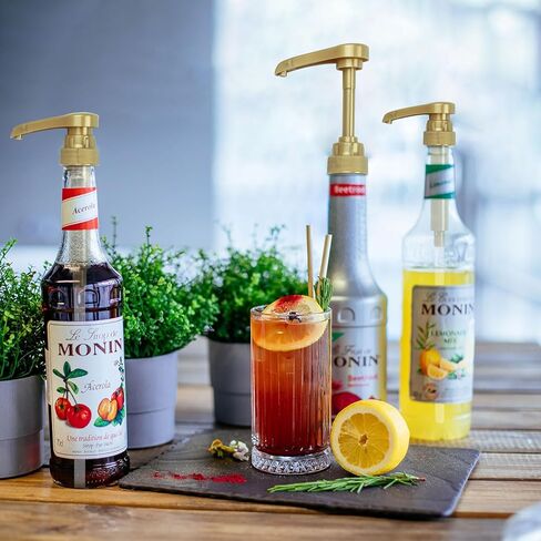 6 قطع من موزع مضخات الشراب، يناسب زجاجات شراب القهوة سعة 25.4 أونصة/750 مل - شراب التوزيع دون عناء، موزع مضخة الشراب للمشروبات والقهوة (ذهبي) in Kuwait