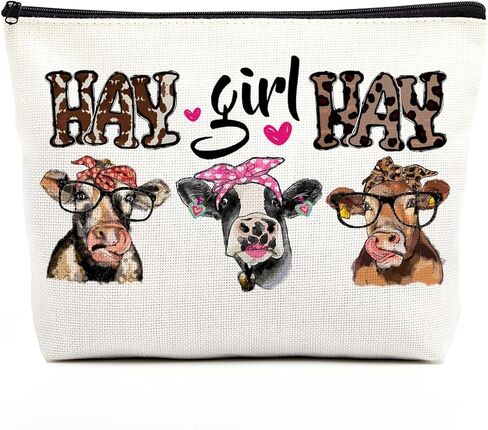 حقيبة مكياج غربية بقرة مطبوعة، هدايا بقرة، إكسسوارات غربية للنساء، أعياد ميلاد، تخرج، صداقة، بقرة، أشياء غربية للإناث، العمة، ابنة، ابنة، أمي، عشاق البقر، منظم السفر in Kuwait