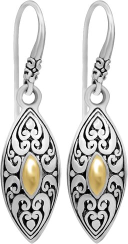Sterling Silver 925 with 18K Gold Accents Bali Hoop/Drop/Stud Earrings in Kuwait