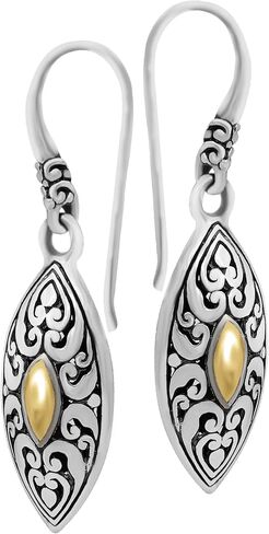 Sterling Silver 925 with 18K Gold Accents Bali Hoop/Drop/Stud Earrings in Kuwait