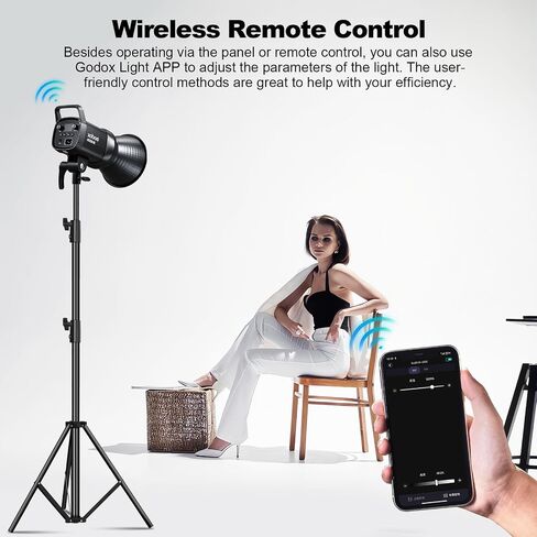 Godox SL60IID Softbox Lighting Kit Professional Studio Equipment with Softbox, SL60II-D 75W LED Video Light 3-Light Kit with APP control, Reflector, light stand, Boom Arm for Portrait Product Shooting in Saudi Arabia