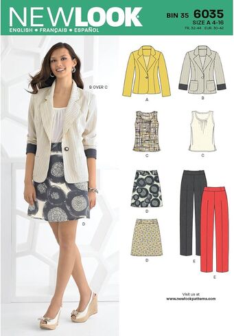 New Look sewing pattern 6034: Misses' Separates size A (8-10-12-14-16-18) in Saudi Arabia