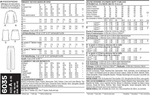 New Look sewing pattern 6034: Misses' Separates size A (8-10-12-14-16-18) in Saudi Arabia