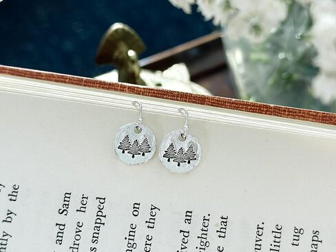 Pine Tree Earrings for Women Sterling Silver Ear Wires in Saudi Arabia