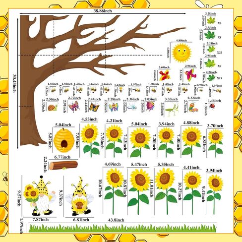 114 Pcs Classroom Tree Bulletin Board Set with Sunflower Bee Maple Leaves Butterfly Fall Summer Tree Bulletin Board Cutout Woodland Whimsy Bulletin Board Decor for School Party Wall Decorations in Saudi Arabia