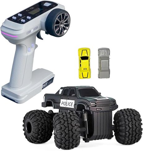 SoloGood LDARC 1/58 RC Car M58 جهاز التحكم عن بعد Mini RC Car RTR 2.4 جيجا هرتز 1:58 شاحنة كبيرة لسطح المكتب مع جسم سيارة أصفر/رمادي يمكنك صنعه بنفسك in Saudi Arabia