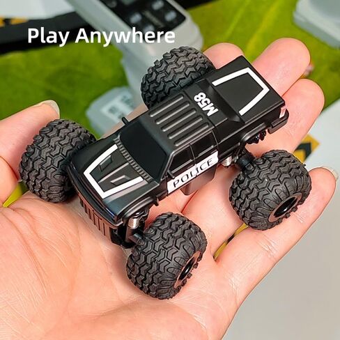 SoloGood LDARC 1/58 RC Car M58 جهاز التحكم عن بعد Mini RC Car RTR 2.4 جيجا هرتز 1:58 شاحنة كبيرة لسطح المكتب مع جسم سيارة أصفر/رمادي يمكنك صنعه بنفسك in Saudi Arabia