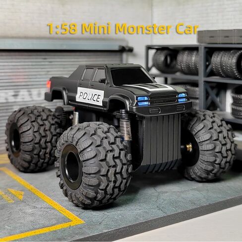 SoloGood LDARC 1/58 RC Car M58 جهاز التحكم عن بعد Mini RC Car RTR 2.4 جيجا هرتز 1:58 شاحنة كبيرة لسطح المكتب مع جسم سيارة أصفر/رمادي يمكنك صنعه بنفسك in Saudi Arabia