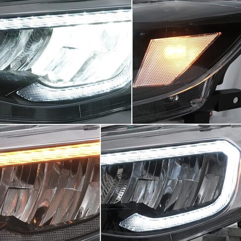 VLAND Headlights Assembly Fit for 2008-2014 Subaru WRX Impreza W/Dynamic Start-up DRL, LED Front light with Sequential Turn Signal, Plug-n-Play Headlamp Reflectors, Amber in Saudi Arabia