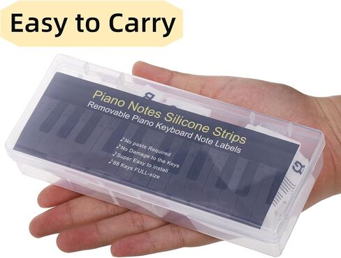 2 حزمة دليل ملاحظات البيانو للمبتدئين، ملصقات ملاحظات لوحة مفاتيح البيانو قابلة للإزالة، 61/88 مفتاح كامل الحجم ملصقات لوحة مفاتيح البيانو، دليل لوحة مفاتيح البيانو السيليكون مع صندوق (أسود وملون) in Kuwait