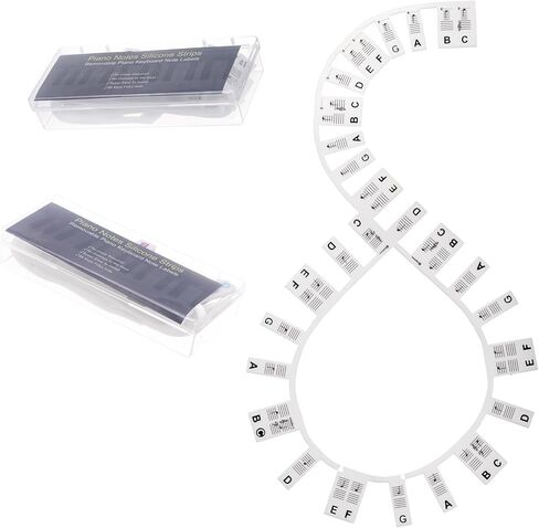 2 حزمة دليل ملاحظات البيانو للمبتدئين، ملصقات ملاحظات لوحة مفاتيح البيانو قابلة للإزالة، 61/88 مفتاح كامل الحجم ملصقات لوحة مفاتيح البيانو، دليل لوحة مفاتيح البيانو السيليكون مع صندوق (أسود وملون) in Kuwait