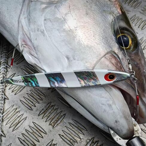 أدوات صيد الأسماك في المياه المالحة، 7.1 أونصة (200 جم) أدوات دوارة حقيقية ذات سرعة سريعة وملعقة لصيد الأسماك البحرية للتونة والسلمون وسمك أبو شراع وسمك النهاش وسمك الكنعد in Kuwait