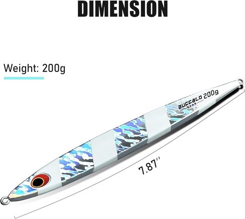 أدوات صيد الأسماك في المياه المالحة، 7.1 أونصة (200 جم) أدوات دوارة حقيقية ذات سرعة سريعة وملعقة لصيد الأسماك البحرية للتونة والسلمون وسمك أبو شراع وسمك النهاش وسمك الكنعد in Kuwait