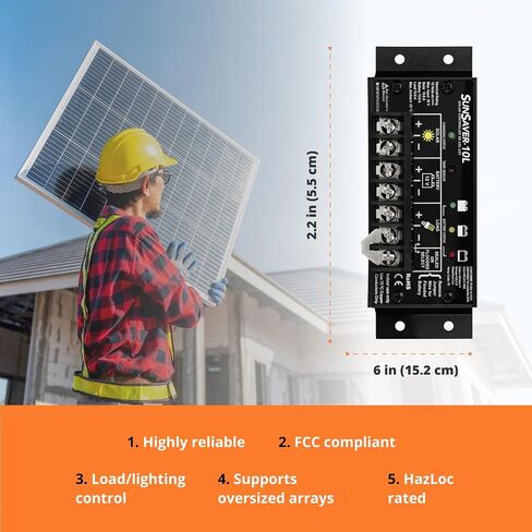 Morningstar SunSaver 10A PWM Solar Charge Controller 12V Battery LVD | Solar Controller | Solar Electric Fence Charger | Charge Controller | Solar Panel Controller | Lowest Fail Rate in Saudi Arabia