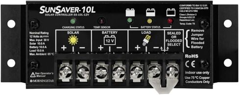 Morningstar SunSaver 10A PWM Solar Charge Controller 12V Battery LVD | Solar Controller | Solar Electric Fence Charger | Charge Controller | Solar Panel Controller | Lowest Fail Rate in Saudi Arabia