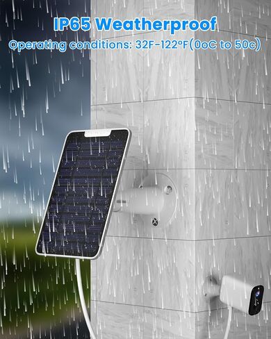 5W Solar Panel Charger Compatible with SimpliSafe Outdoor Security Camera only, Continuous Solar Power for SimpliSafe Camera, IP65 Waterproof, w/ 13.1ft Cable, Secure Wall Mount & Screwdriver, 2 Pack in Saudi Arabia