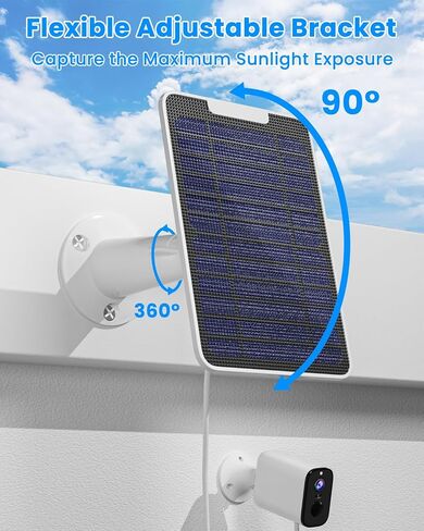 5W Solar Panel Charger Compatible with SimpliSafe Outdoor Security Camera only, Continuous Solar Power for SimpliSafe Camera, IP65 Waterproof, w/ 13.1ft Cable, Secure Wall Mount & Screwdriver, 2 Pack in Saudi Arabia