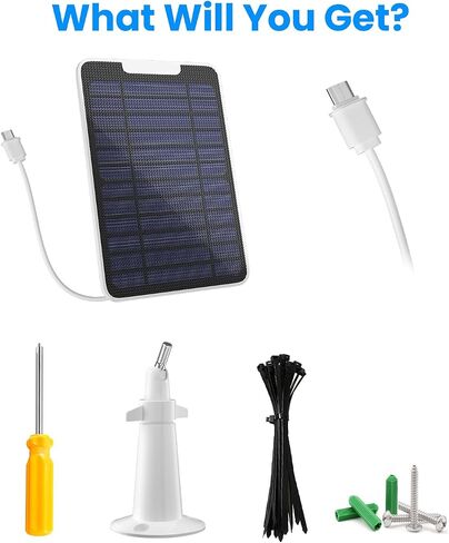 5W Solar Panel Charger Compatible with SimpliSafe Outdoor Security Camera only, Continuous Solar Power for SimpliSafe Camera, IP65 Waterproof, w/ 13.1ft Cable, Secure Wall Mount & Screwdriver, 2 Pack in Saudi Arabia