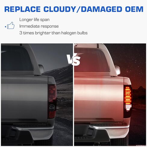 ضوء خلفي LED + طقم ضوء الفرامل الثالث مناسب لسيارة Chevy Colorado/GMC Canyon 2004-2012، مجموعة الضوء الخلفي لمصباح الشحن الخلفي، عدسة دخان سوداء اللون in Saudi Arabia