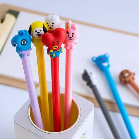 KRIZJUES Fluffy Fur Pom Pom Pens, Bunny Kawaii School Supplies Pens Cute Cartoon Gel Ink Pens Boys Girls Fun Pens Suitable for Writing, Gifts for Children and Teachers, Black Refill 0.5mm (4pcs) in Saudi Arabia