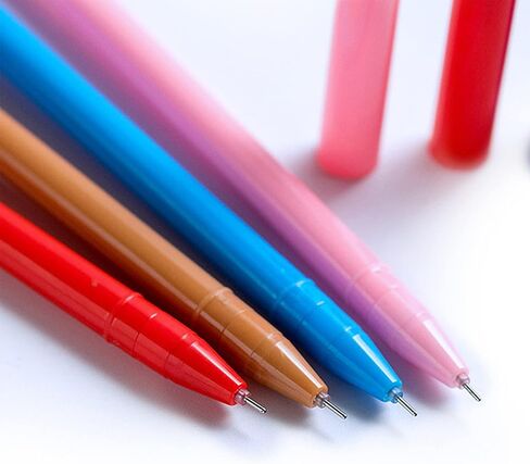 KRIZJUES Fluffy Fur Pom Pom Pens, Bunny Kawaii School Supplies Pens Cute Cartoon Gel Ink Pens Boys Girls Fun Pens Suitable for Writing, Gifts for Children and Teachers, Black Refill 0.5mm (4pcs) in Saudi Arabia