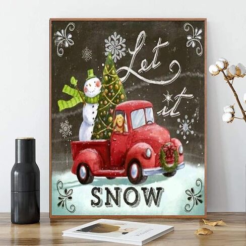 Karyees 16x20In Let it Snow عيد الميلاد الطلاء بالأرقام مجموعات شجرة عيد الميلاد ثلج سيارة DIY الطلاء بالأرقام DIY قماش اللوحة بالأرقام مجموعات الطلاء الاكريليك سنة جديدة سعيدة الطلاء بالأرقام in Kuwait