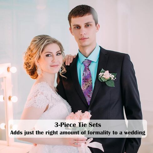 Ties for Men Set, Fashion Mens Ties and Pocket Square Sets with Cufflinks for Wedding Business in Saudi Arabia