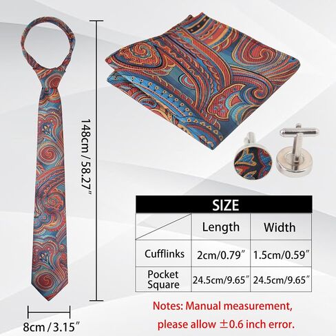 Ties for Men Set, Fashion Mens Ties and Pocket Square Sets with Cufflinks for Wedding Business in Saudi Arabia