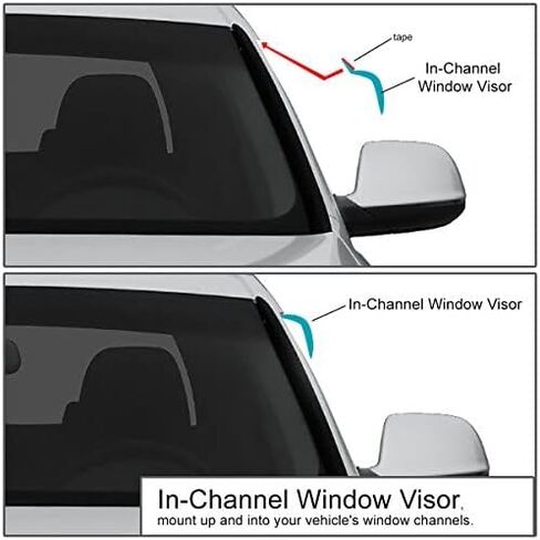 DNA Motoring WVS-T2-0051 حاجب نافذة التهوية، واقي من المطر/الشمس، دخان داكن، 4 قطع in Saudi Arabia