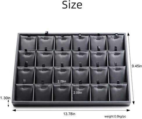 Kyodai Jewelry Storage Tray 18 Grid Pendant Organizer Neclace Earrings Display Holder Beige Box in Saudi Arabia