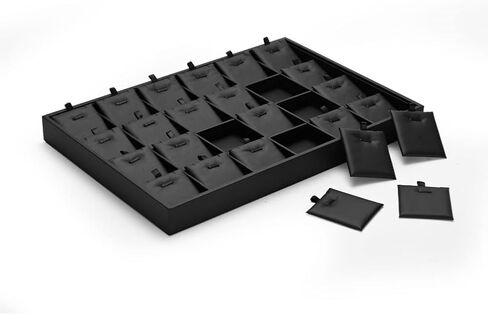 Kyodai Jewelry Storage Tray 18 Grid Pendant Organizer Neclace Earrings Display Holder Beige Box in Saudi Arabia