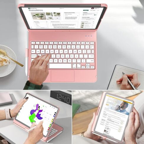 ZXA Keyboard Case for iPad Pro 11 inch 4th Gen, Air 5th 4th Gen 10.9 Keyboard Trackpad,360 Rotatable for iPad 11 inch Case 2022/2021/2020/2018, for iPad Air 5/Air 4 Keyboard Cover, Pencil Holder in Saudi Arabia
